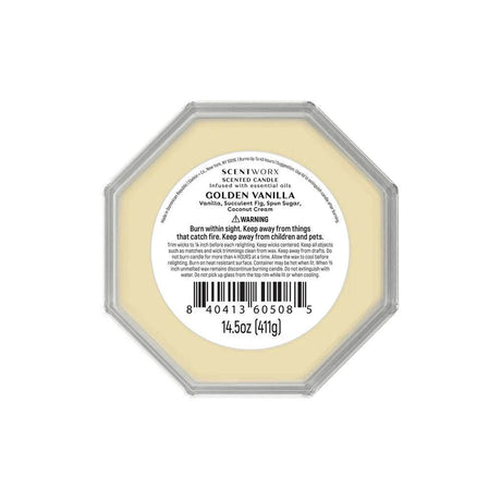 Golden Vanilla Scented 3 - Wick Jar Candle - XMSJ - Sleep Galleria