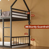 House - Shaped Twin Over Twin Metal Bunk Bed Frame - XMSJ - Sleep Galleria