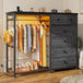 Modern 6-Drawer White Dresser With Hanging Rack And LED Lights - Sleep Galleria