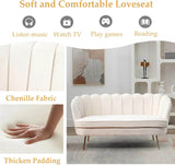 Modern Chenille Small Loveseat Sofa With Gold Legs - Sleep Galleria