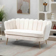 Modern Chenille Small Loveseat Sofa With Gold Legs - Sleep Galleria