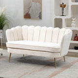 Modern Chenille Small Loveseat Sofa With Gold Legs - Sleep Galleria