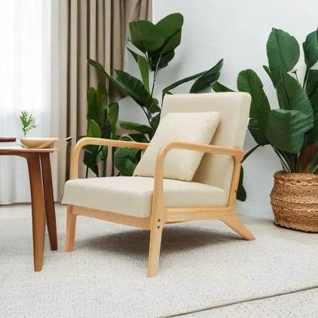 Modern Upholstered Linen Fabric Armchair - XMSJ - Sleep Galleria