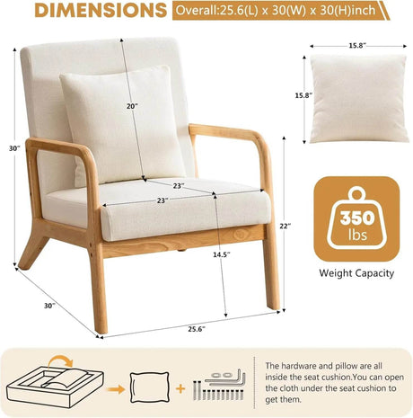 Modern Upholstered Linen Fabric Armchair - XMSJ - Sleep Galleria