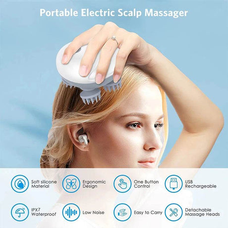 Electric Deep Scalp Massager With Silicone Heads - YOSYO - Sleep Galleria