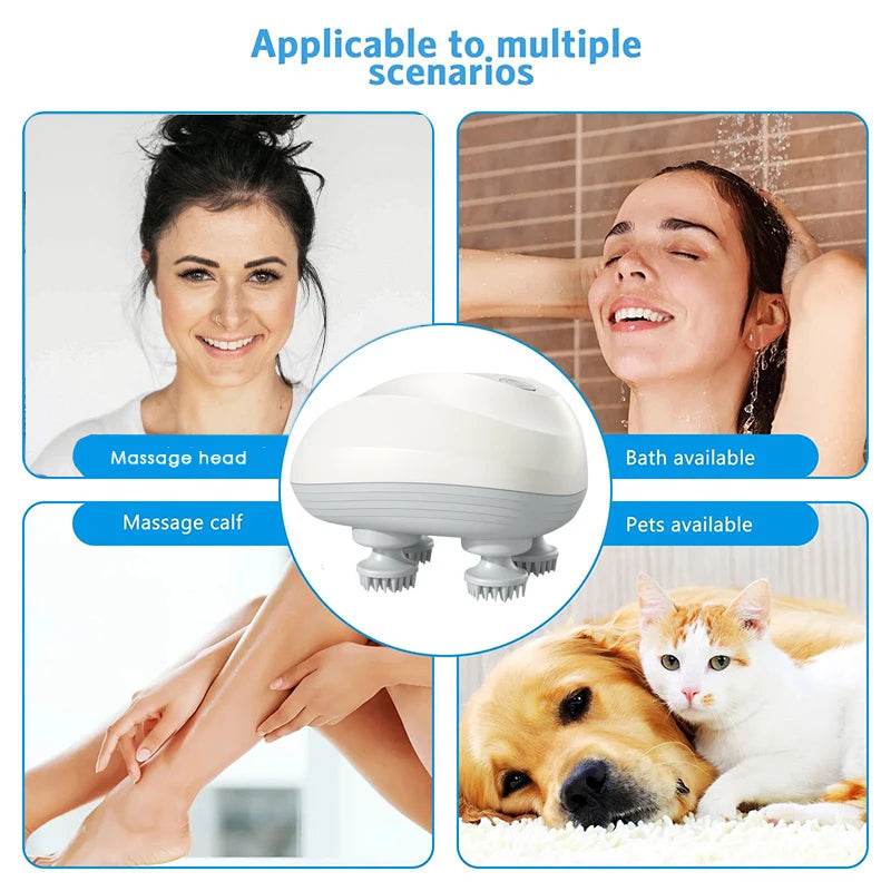Electric Deep Scalp Massager With Silicone Heads - Sleep Galleria