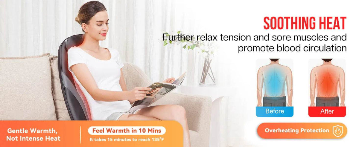 Shiatsu Heat Massage Cushion with Kneading Back Therapy Pad - Ytyin - Sleep Galleria