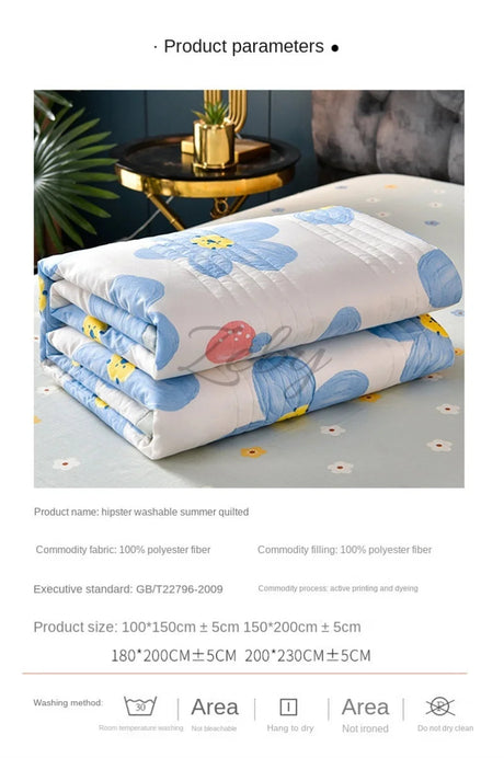 Quilted Spring Summer Quilt Queen Size Soft Comfortable Quilts Machine Washable Single Double Blanket for Bed Comforter 150x200 - zeby - Sleep Galleria