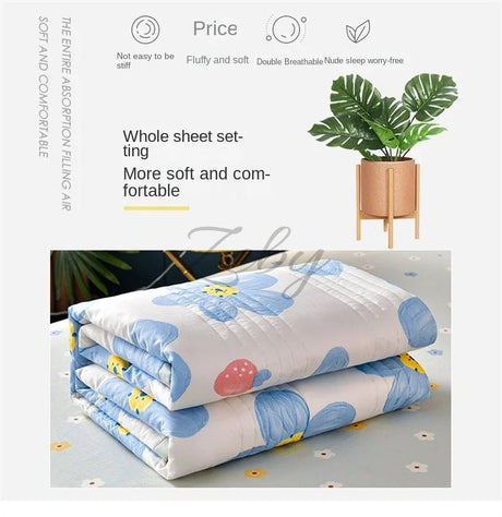 Quilted Spring Summer Quilt Queen Size Soft Comfortable Quilts Machine Washable Single Double Blanket for Bed Comforter 150x200 - zeby - Sleep Galleria