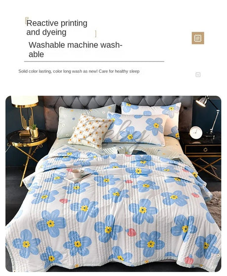 Quilted Spring Summer Quilt Queen Size Soft Comfortable Quilts Machine Washable Single Double Blanket for Bed Comforter 150x200 - zeby - Sleep Galleria