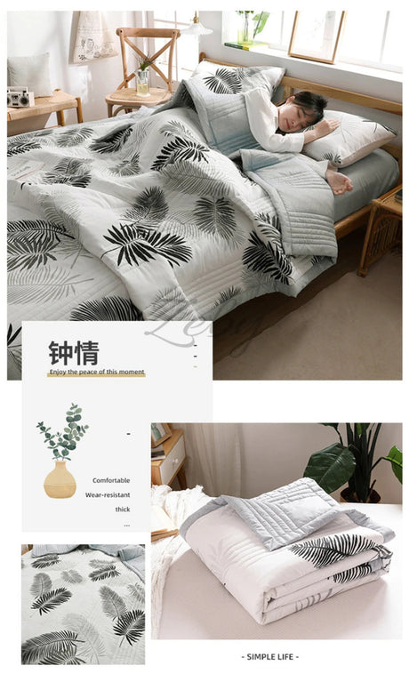 Quilted Spring Summer Quilt Queen Size Soft Comfortable Quilts Machine Washable Single Double Blanket for Bed Comforter 150x200 - zeby - Sleep Galleria