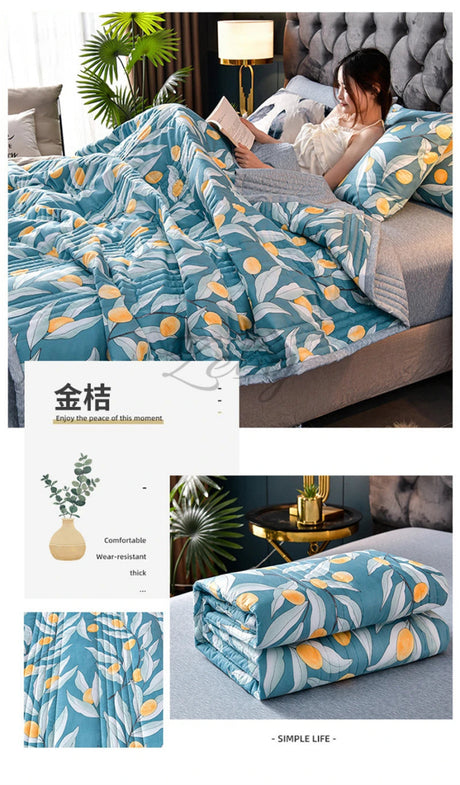 Quilted Spring Summer Quilt Queen Size Soft Comfortable Quilts Machine Washable Single Double Blanket for Bed Comforter 150x200 - zeby - Sleep Galleria