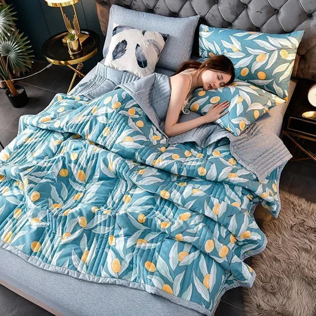 Quilted Spring Summer Quilt Queen Size Soft Comfortable Quilts Machine Washable Single Double Blanket for Bed Comforter 150x200 - zeby - Sleep Galleria