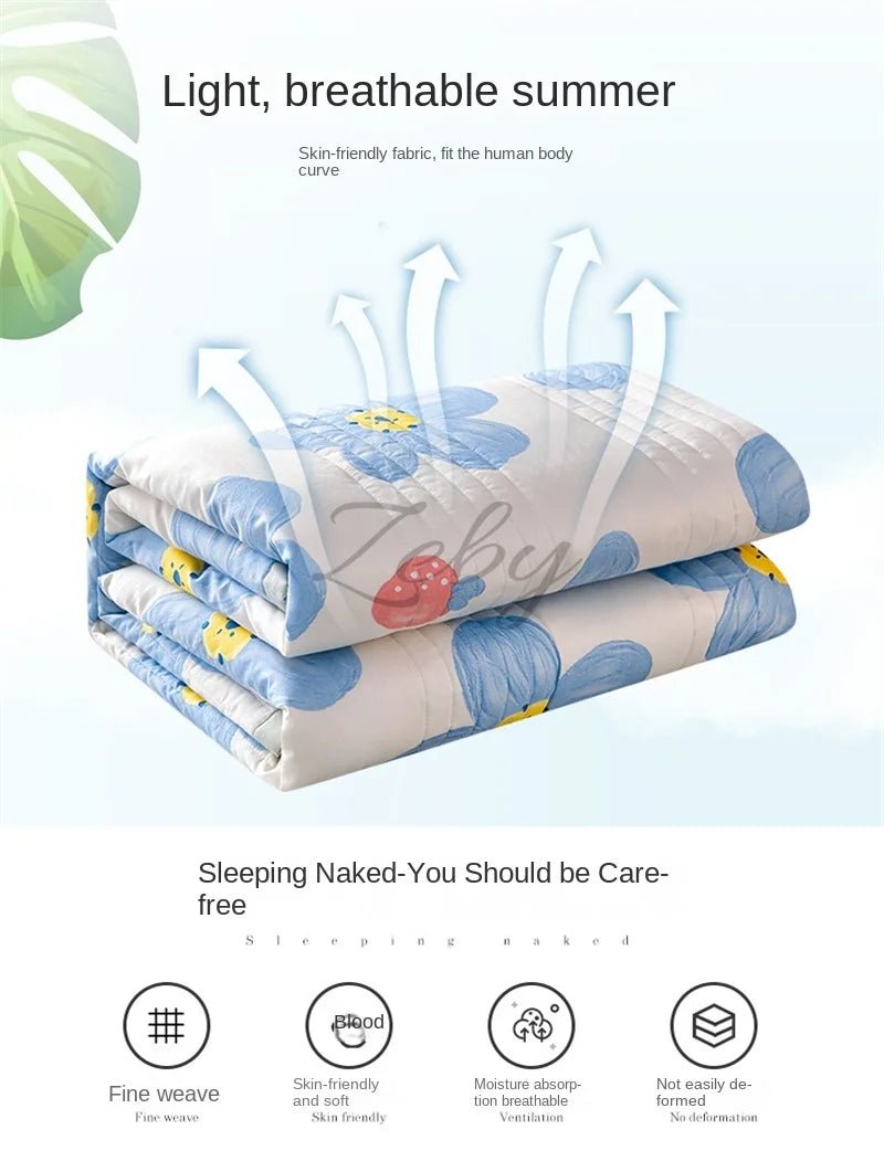 Quilted Spring Summer Quilt Queen Size Soft Comfortable Quilts Machine Washable Single Double Blanket for Bed Comforter 150x200 - zeby - Sleep Galleria