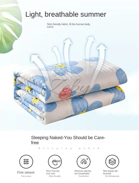 Quilted Spring Summer Quilt Queen Size Soft Comfortable Quilts Machine Washable Single Double Blanket for Bed Comforter 150x200 - zeby - Sleep Galleria