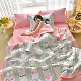 Quilted Spring Summer Quilt Queen Size Soft Comfortable Quilts Machine Washable Single Double Blanket for Bed Comforter 150x200 - zeby - Sleep Galleria
