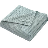 100x150cm Light Green 100% Cotton Waffle Blanket - Sleep Galleria