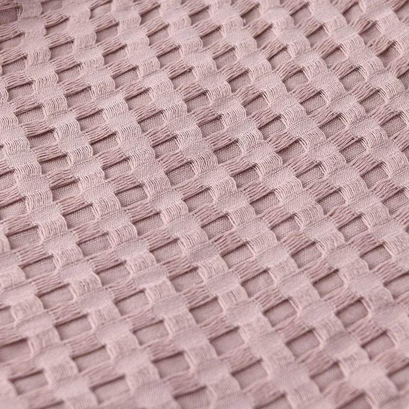 100x150cm Light Green 100% Cotton Waffle Blanket - Sleep Galleria