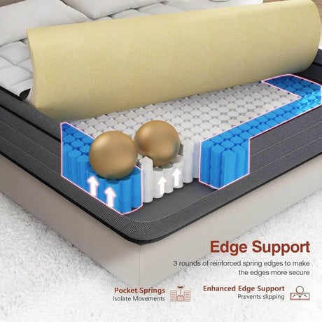 12-Inch Cooling Gel Memory Foam Mattress - Sleep Galleria