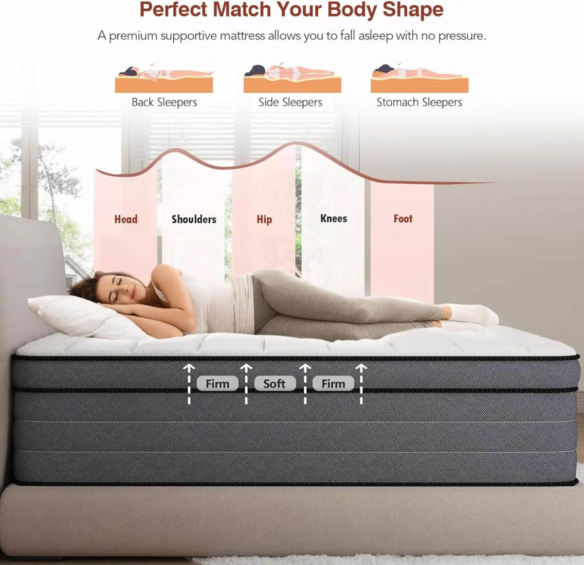 12-Inch Cooling Gel Memory Foam Mattress - Sleep Galleria