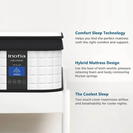 12-Inch Hybrid Cooling Innerspring Mattress - Sleep Galleria