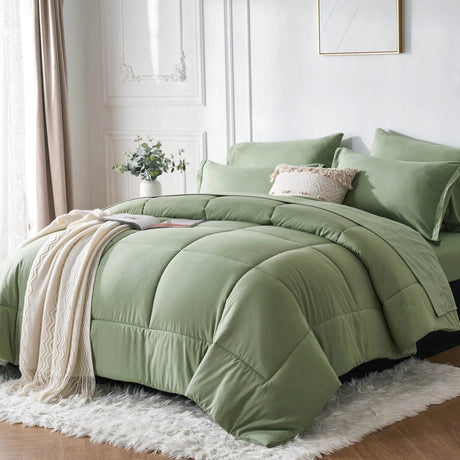 7 - Piece Polyester Bedding Comforter Sheet Set - Zenvia - Sleep Galleria