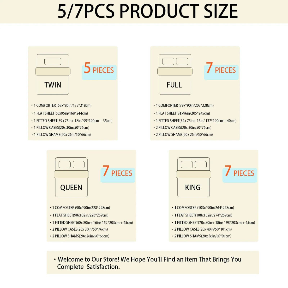 7-Piece Polyester Bedding Comforter Sheet Set - Sleep Galleria