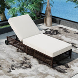 Adjustable 5-Position PE Rattan Outdoor Lounge Chair - Sleep Galleria