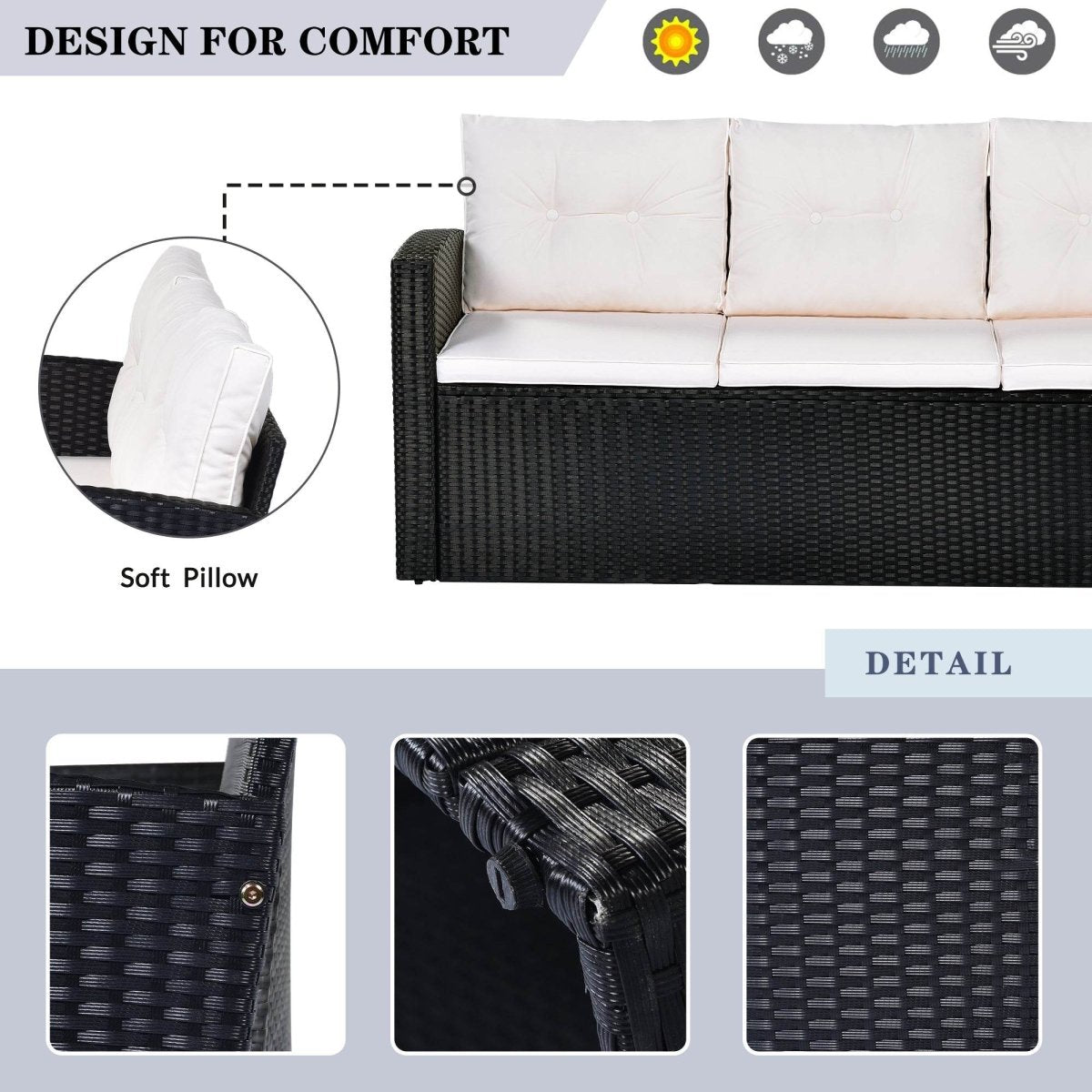 All-Weather Wicker Outdoor Patio Seating Set - Sleep Galleria