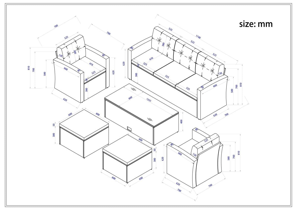 All-Weather Wicker Outdoor Patio Seating Set - Sleep Galleria