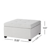 Contemporary Light Grey Fabric Storage Ottoman - Sleep Galleria