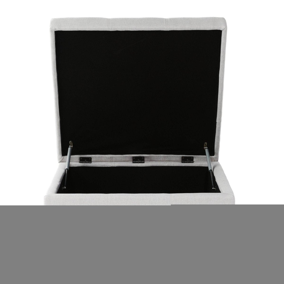 Contemporary Light Grey Fabric Storage Ottoman - Sleep Galleria