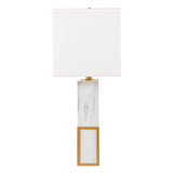 Contemporary White Faux Marble Iron Table Lamp - Sleep Galleria