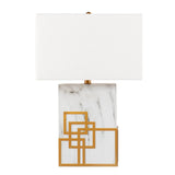 Contemporary White Faux Marble Iron Table Lamp - Sleep Galleria