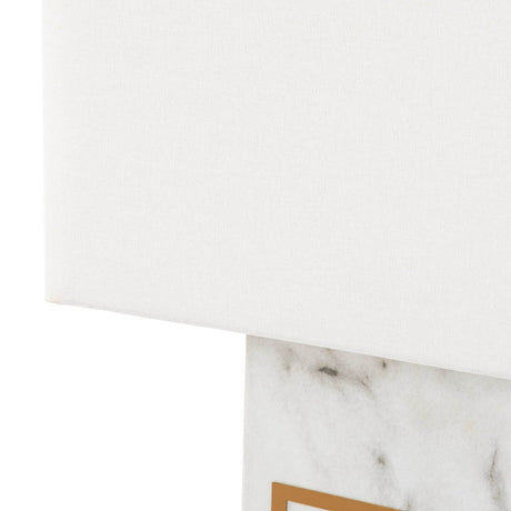 Contemporary White Faux Marble Iron Table Lamp - Sleep Galleria