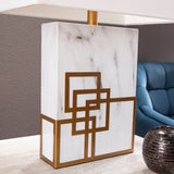 Contemporary White Faux Marble Iron Table Lamp - Sleep Galleria