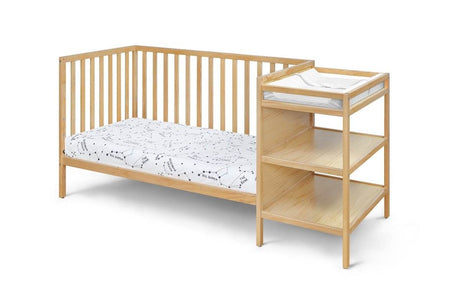 Convertible Solid Wood Crib And Changer Combo Natural - Zenvia - Sleep Galleria