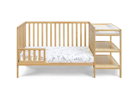 Convertible Solid Wood Crib And Changer Combo Natural - Zenvia - Sleep Galleria