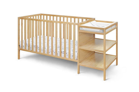 Convertible Solid Wood Crib And Changer Combo Natural - Zenvia - Sleep Galleria