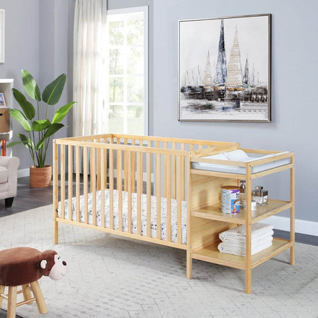 Convertible Solid Wood Crib And Changer Combo Natural - Zenvia - Sleep Galleria
