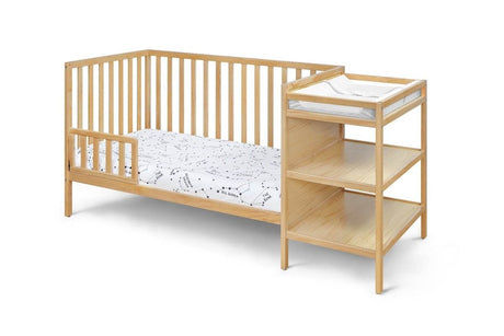 Convertible Solid Wood Crib And Changer Combo Natural - Zenvia - Sleep Galleria