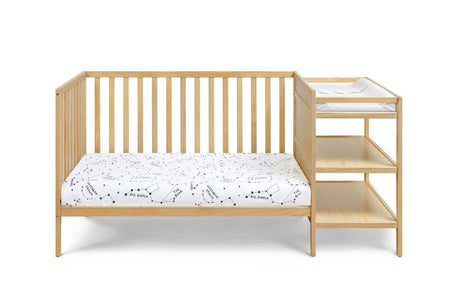 Convertible Solid Wood Crib And Changer Combo Natural - Zenvia - Sleep Galleria
