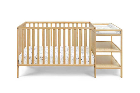 Convertible Solid Wood Crib And Changer Combo Natural - Zenvia - Sleep Galleria