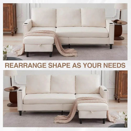 Convertible Three - Seater Sectional Sofa - Zenvia - Sleep Galleria