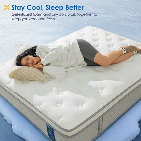 Cooling Pillow Top Hybrid Mattress - Zenvia - Sleep Galleria