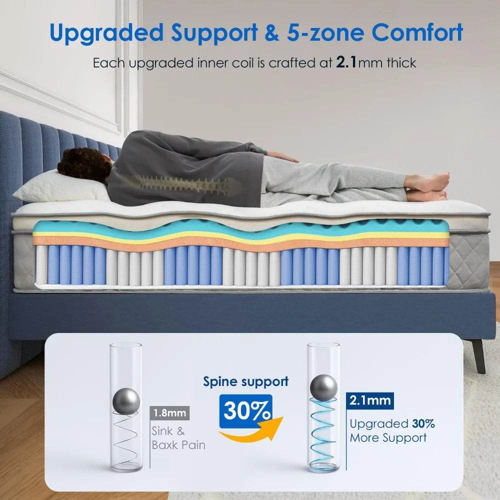 Cooling Pillow Top Hybrid Mattress - Sleep Galleria