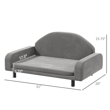 Elevated Wood Frame Pet Sofa With Soft Cushion - Sleep Galleria
