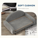 Elevated Wood Frame Pet Sofa With Soft Cushion - Sleep Galleria