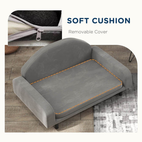 Elevated Wood Frame Pet Sofa With Soft Cushion - Sleep Galleria