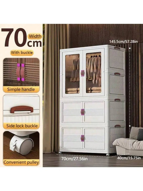 Foldable Portable Wardrobe Organizer With Storage Boxes - Zenvia - Sleep Galleria